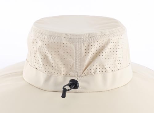 Foldable UPF 50+ Sun Hat for Men Women Wide Brim Beach Bucket Hat Summer Outdoor Fishing Hat UV Sun Protection Cap for Hiking Gardening Golf Light Khaki