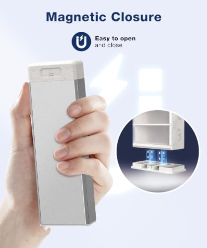 Metal Pill Organizer with 7 Separate Compartments for Pills Storage
