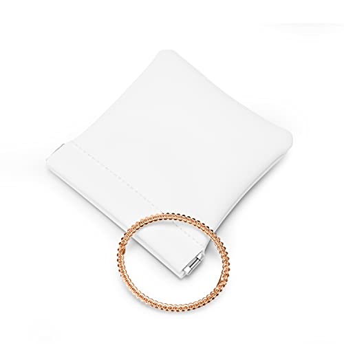 White PU Leather Squeeze Jewelry Travel Pouch Multi