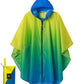 Adults Rain Poncho Waterproof Raincoat Women Gradient Hood with Pocket