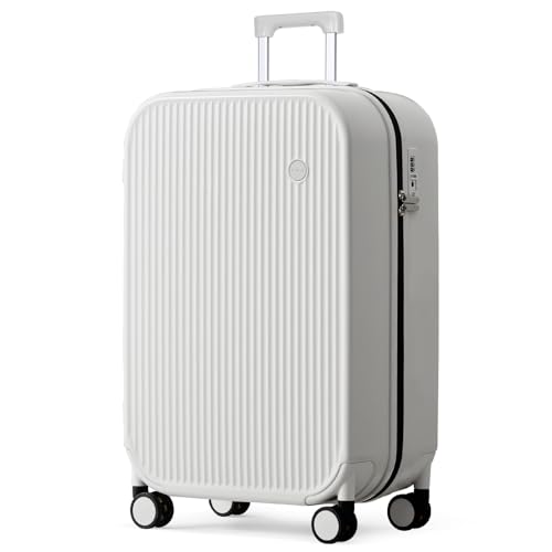 26 Inch Large Checked Luggage PC Hardshell Suitcases with Wheels for Travel Woman Men