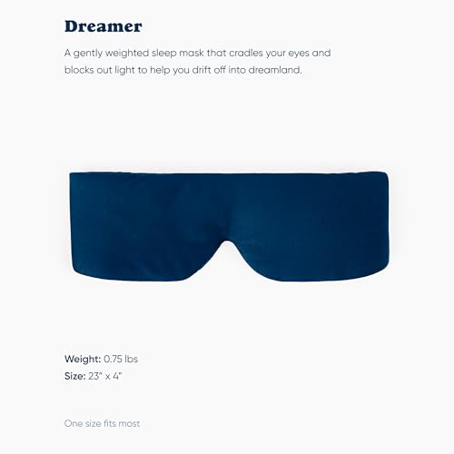 Midnight Blue Sleep Mask 23” x 4” Weighted Eye Mask for Sleeping 0.75 lbs 100% Light Blocking Mask for Travel and Rest Silky Soft Fabric for Deep Gentle Sleep