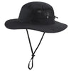 UPF50+ Mens Sun Hat Wide Brim Womens UV Protection Beach Bucket Hat Airy Fishing Hat Hiking Snap Up Cowboy Hat Black