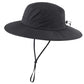 UPF50+ Sun Hats for Men Women Wide Brim Fishing Hat Summer Bucket Safari UV Protection Cap for Hiking Gardening Black