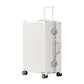Luggage PC+ABS Aluminum Frame Zipperless Checked Luggage Hard Shell Suitcase with TSA Lock Double Spinner Wheels 24 Inch White