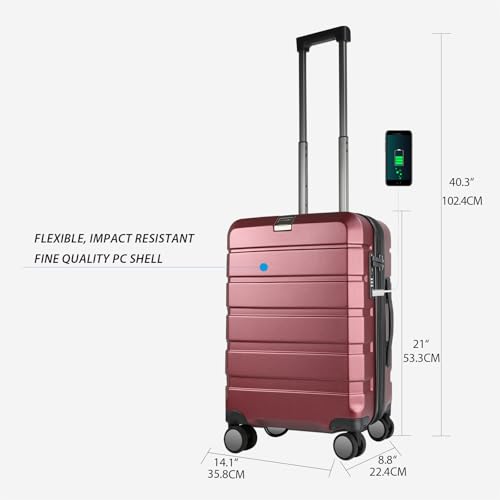 Hardside Expandable Carry On Luggage with Spinner Wheels & Built