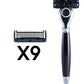 Pace Classic Seven Blade Razor System with Pivoting Head and Premium Handle
