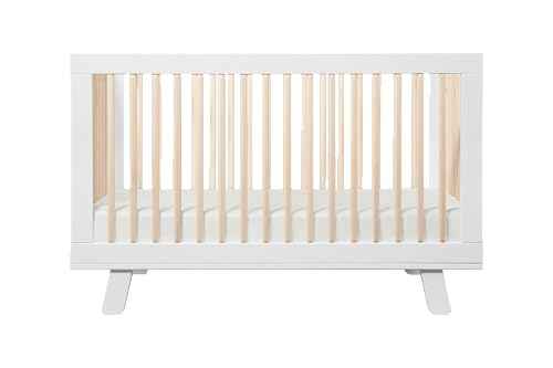 Hudson 3-in-1 Convertible Baby Crib, White & Washed Natural