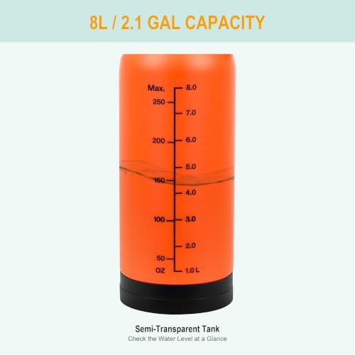 8L/2.1-Gal Portable Shower for Beach & Camping, 10 Spray Patterns