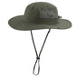 UPF50+ Mens Sun Hat Wide Brim Womens UV Protection Beach Bucket Hat Airy Fishing Hat Hiking Snap Up Cowboy Hat Army Green
