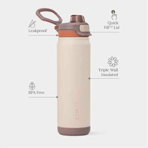 Powerfill Pro 32oz Stainless Steel Sip or Chug Water Bottle