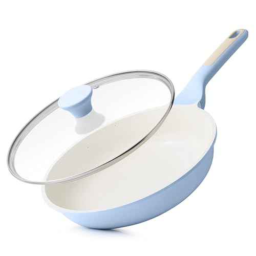 8Inch Nonstick Ceramic Frying Pan with Lid