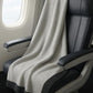 Cashmere Merino Travel Blanket & Pouch 55"x45" Gray & Charcoal