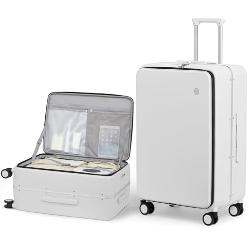 26 Inch Large Checked Luggage PC Hard Shell Suitcase Top Opening Aluminum Frame Travel Suitcases with Wheels