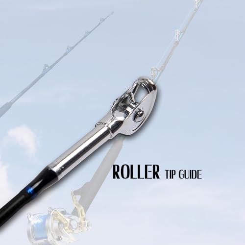 Saltwater Offshore Heavy Trolling Fishing Rod Big Game Conventional Boat Fishing Roller Rod Pole with All Roller Guides