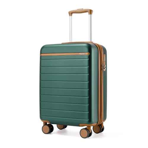 Carry On Suitcase 20in Expandable ABS+PC Airline Approved Green