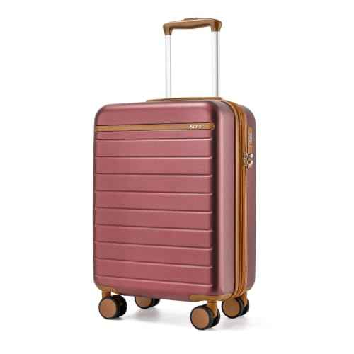 Carry On Suitcase 20in Expandable ABS+PC Airline Approved Burgundy