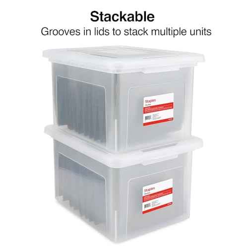 Plastic File Box with Snap Lid (4 Count)