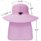 Outdoor Sun Hats with Stowable Neck Flap for Men Women UPF 50+ Mesh Summer Bucket Hat Wide Brim for Fishing Safari Hiking Purple