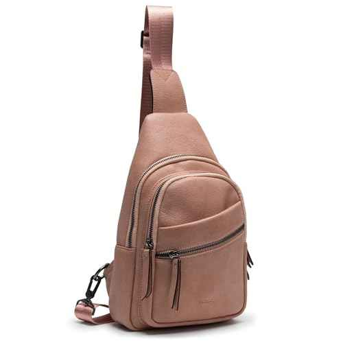 Large Sling Bag for Women Crossbody Purse Leather Fashionable Trendy Chest Bag for Travel