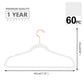 White Velvet Hangers 60 Pack Non Slip Heavy Duty Rose Gold Hooks (60 Count)