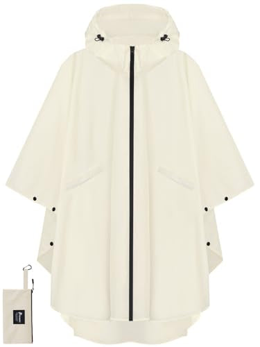 Rain Poncho for Adults with Zipper