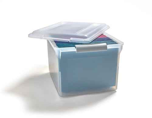 Store & Slide Plastic File Box (4 Count)