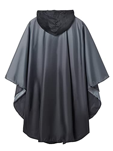 Adults Rain Poncho Waterproof Raincoat Women Gradient Hood with Pocket