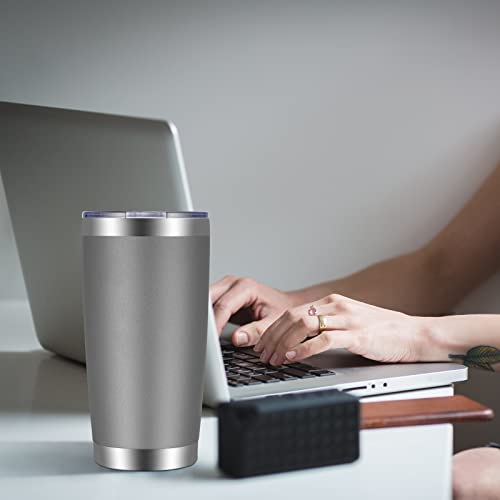 20oz Tumbler with Lid and Straw Stainless Steel Tumbler Cup Bulk Vacuum Insulated Double Wall Travel Coffee Mug Powder Coated Coffee Cup (6 Count)