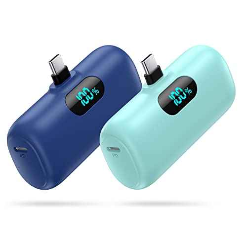 2 Pack] Mini Portable Charger 5000mAh Power Bank