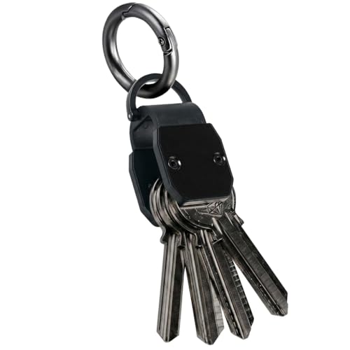 Compact Aluminum Black Mini Key Organizer Holder Keychain