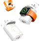 2PCS) 3-in-1 Portable Apple Watch Charger Fast Charging，25W Wireless Magnetic Foldable iWatch Charger Block，PD Travel Essentials Block for iWatch Ultra/SE/ 10/9/ 8/7/ 6，iPhone 17/16/ 15 Series