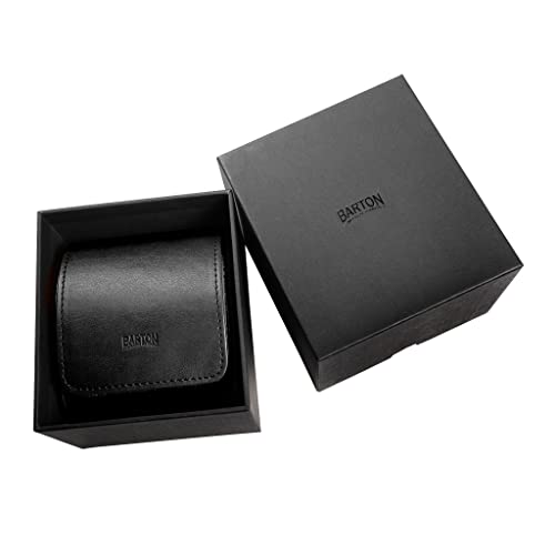 Watch Roll Black Recycled Leather Watch Travel Case & Watch Band Storage