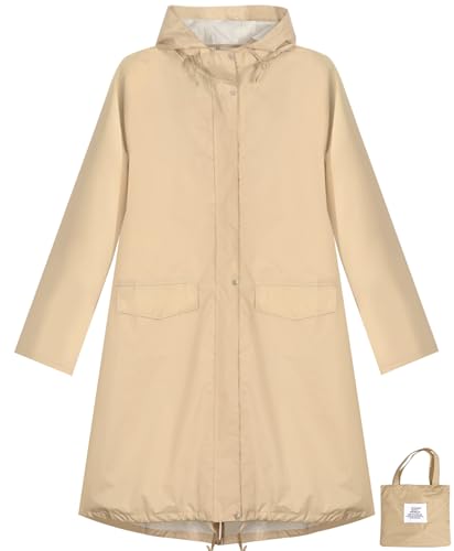 Waterproof Rain Poncho for Women Packable Hooded Raincoat with Pocket