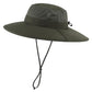 UPF50+ Mens Sun Hat Wide Brim Fishing Hat Large Foldable Brim UV Protection Hat for Men Bucket Beach Army Green
