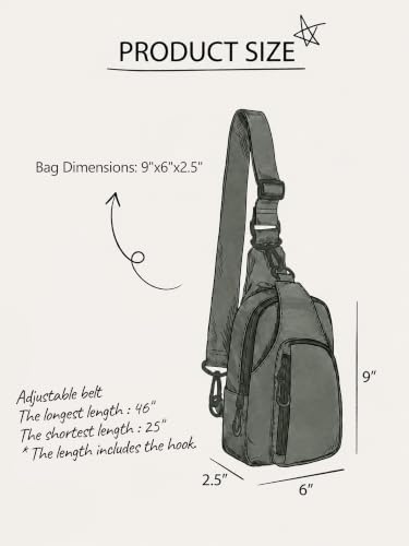 Sling Bag with Adjustable Straps Crossbody Chest Bag Lightweight Small Backpack for Casual Outdoor Traveling Hiking