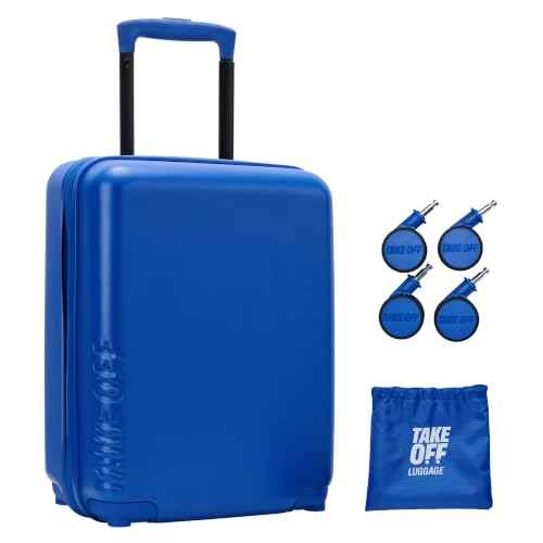 TAKE OFF 18 Inch Personal Item Suitcase Removable Wheels Underseat Bag