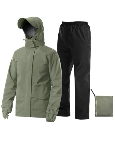 Rain Suit Waterproof Breathable Lightweight 2 (2 Count)