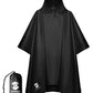 Hooded Rain Poncho Waterproof Raincoat Jacket for Men Women Adults