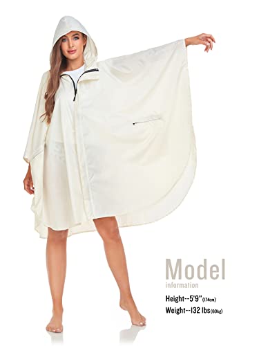 Unisex Rain Poncho Hooded Waterproof Raincoat for Adults Women