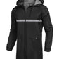 Men's Long Raincoats Lightweight Hooded Rain Jackets Waterproof Packable Outdoor Hiking Reflective Stripe Jacket