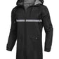 Men's Long Raincoats Lightweight Hooded Rain Jackets Waterproof Packable Outdoor Hiking Reflective Stripe Jacket