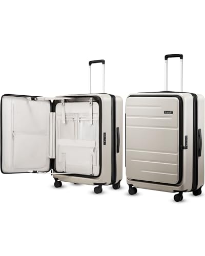Checked Top Opening Expandable Suitcase