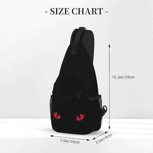 Sling Bag Red Eyes Cat Hiking Daypack Crossbody Shoulder Backpack Travel Chest Pack for Men Women