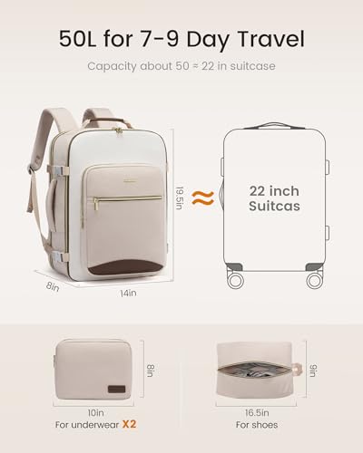 50L Travel Backpack for Women & Men