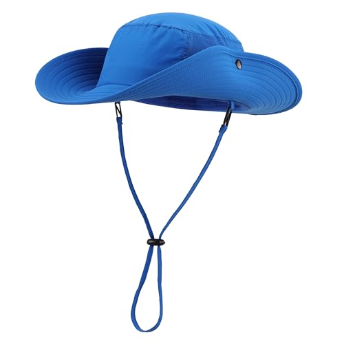 UPF50+ Mens Sun Hat Wide Brim Womens UV Protection Beach Bucket Hat for Fishing Hiking Snap Up Cowboy Hat