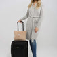 Premium Soft Travel Blanket Pillow Airplane Throws Packable Beige