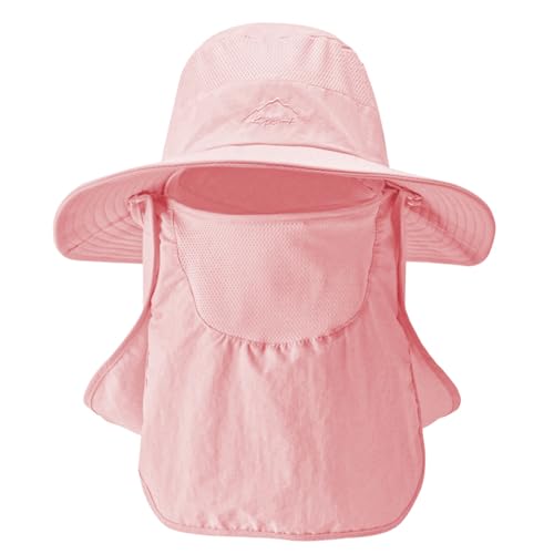 Sun Hats for Men Women Fishing Hat UPF 50+ Breathable Wide Brim Summer UV Protection Hat with Face Cover & Neck Flap