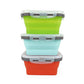ECOmorning 3 Piece Silicone Food Storage Containers Collapsible Silicone Bowl with Airtight Silicone Lids