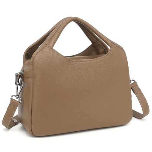 Genuine Leather Purses for Women with Detachable Satchel Strap